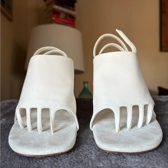 Celine white leather glove sandals 36.5 - Picture 7 of 16